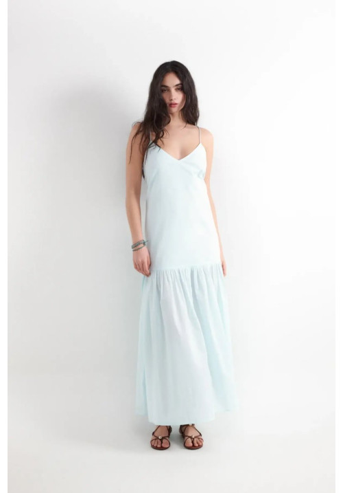 Vestido celeste algodón