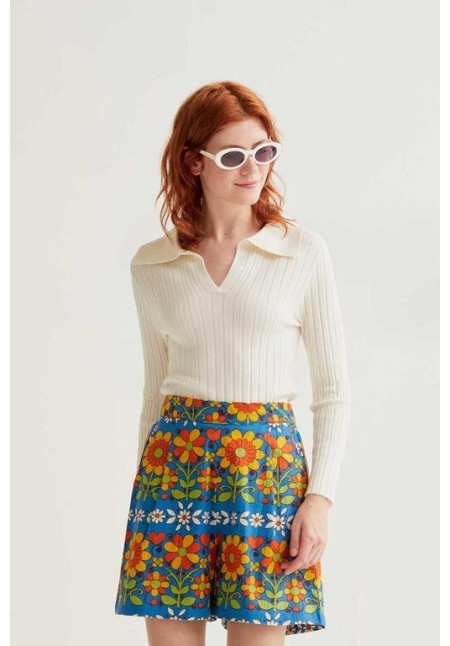 Jersey de punto blanco roto