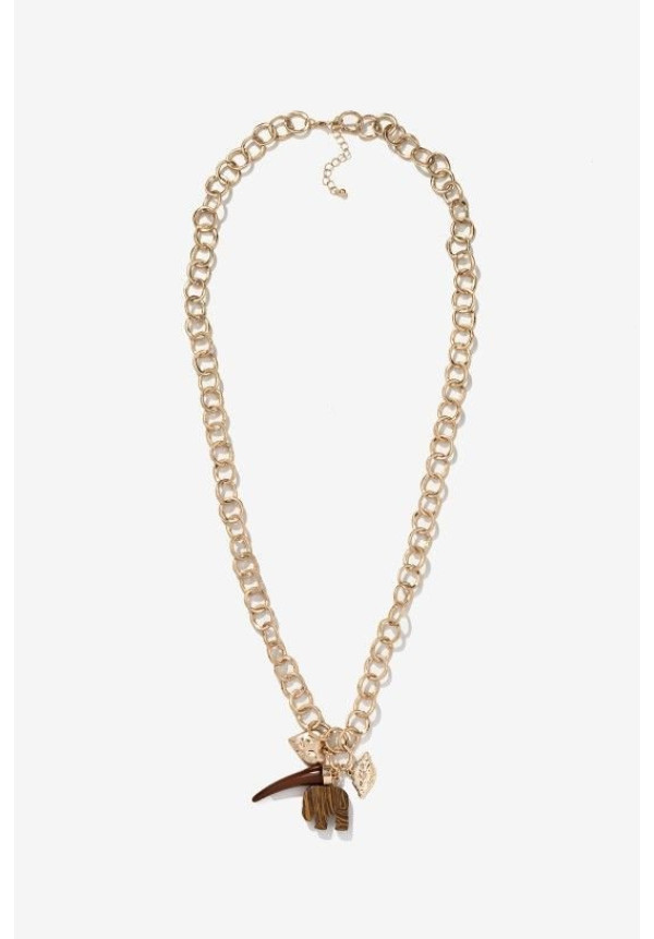 Collar grueso dorado charms