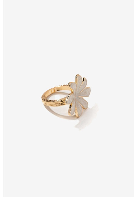 Anillo flor nácar