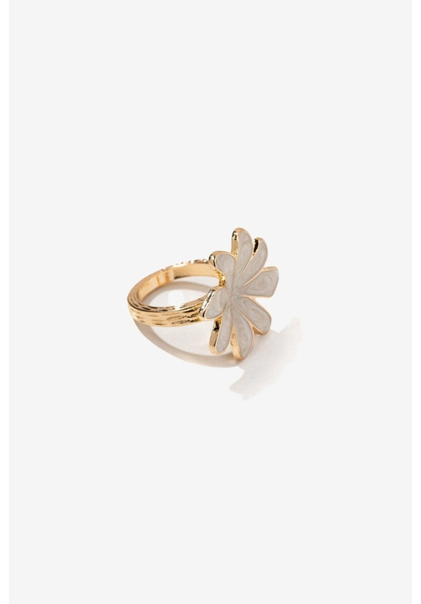 Anillo flor nácar