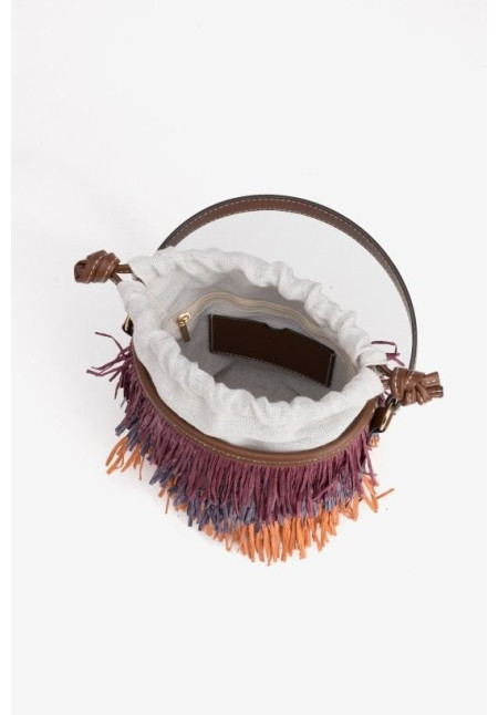 Cartera flecos multicolor boho