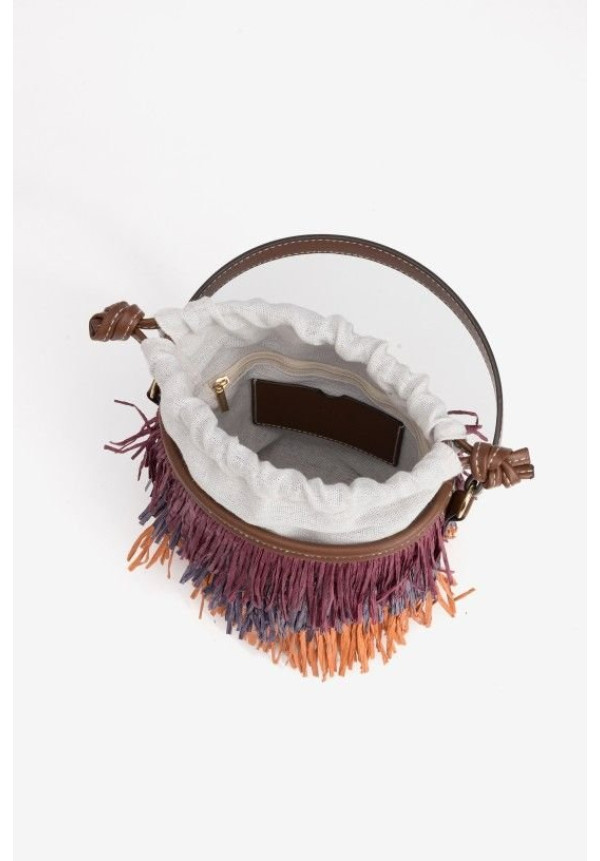 Cartera flecos multicolor boho
