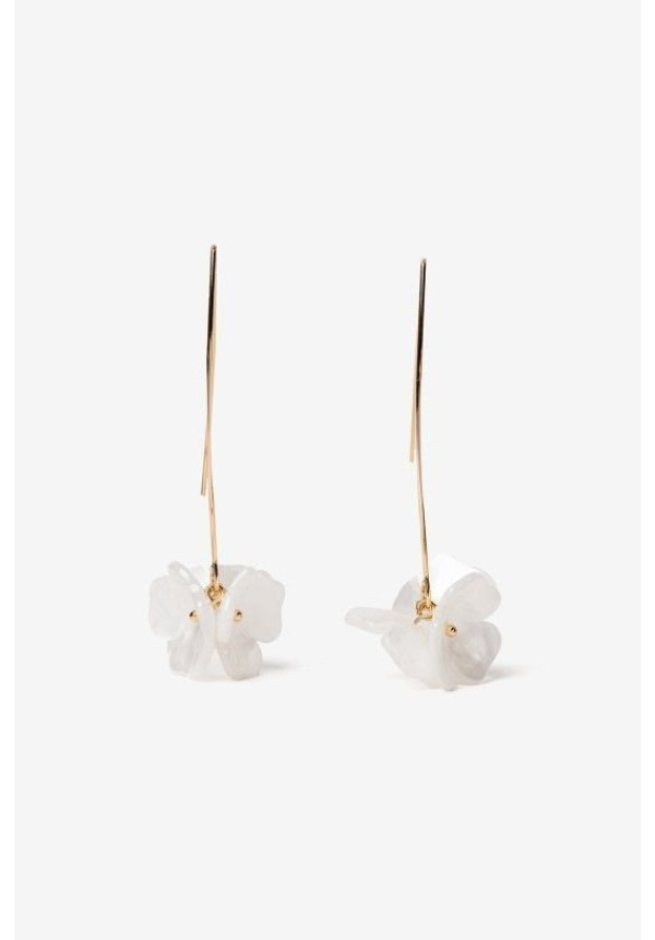 Pendiente flor blanca