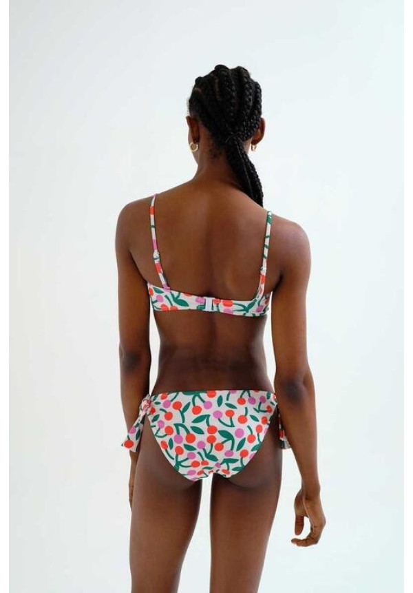 Top bikini recto estampado Guinda