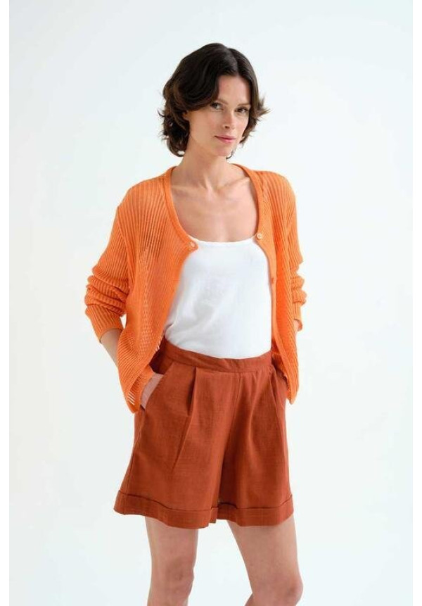 Cárdigan punto naranja