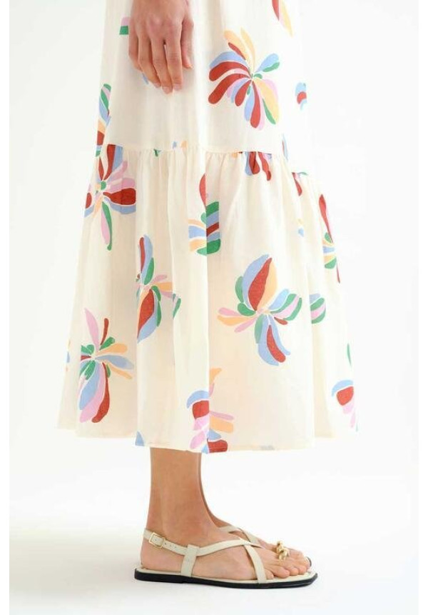 Vestido largo con estampado Monarda