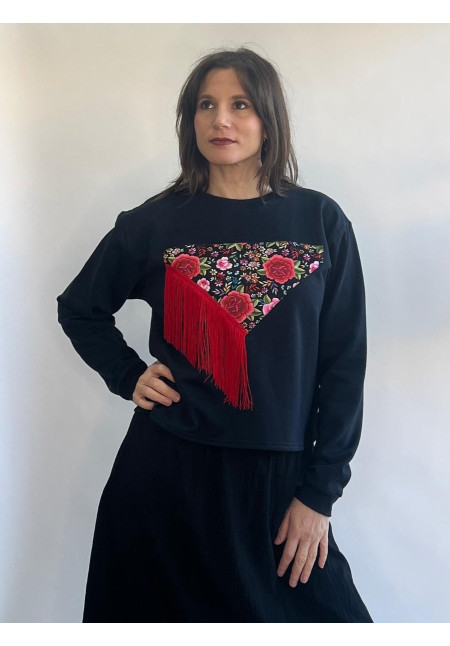 Sudadera Sangra Negra Mantón Manila 