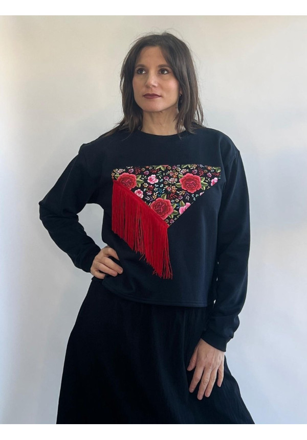 Sudadera Sangra Negra Mantón Manila 
