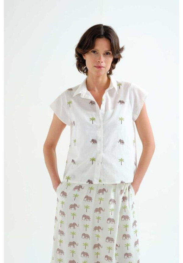Camisa con estampado Elefante y  Palmera