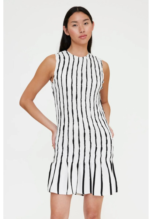 Vestido corto con estampado Grimaud White