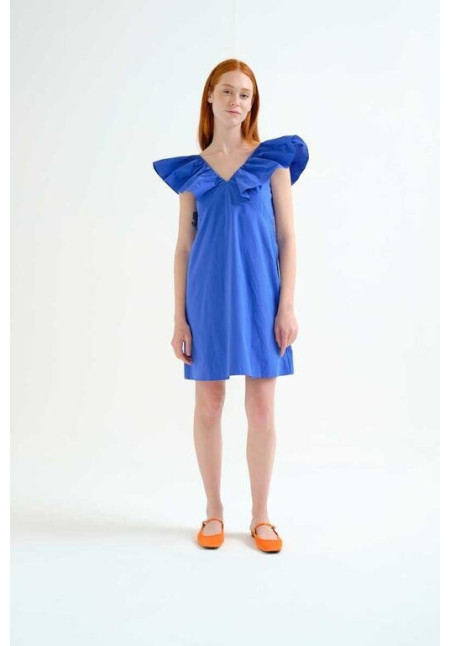 Vestido corto azul algodón 100%