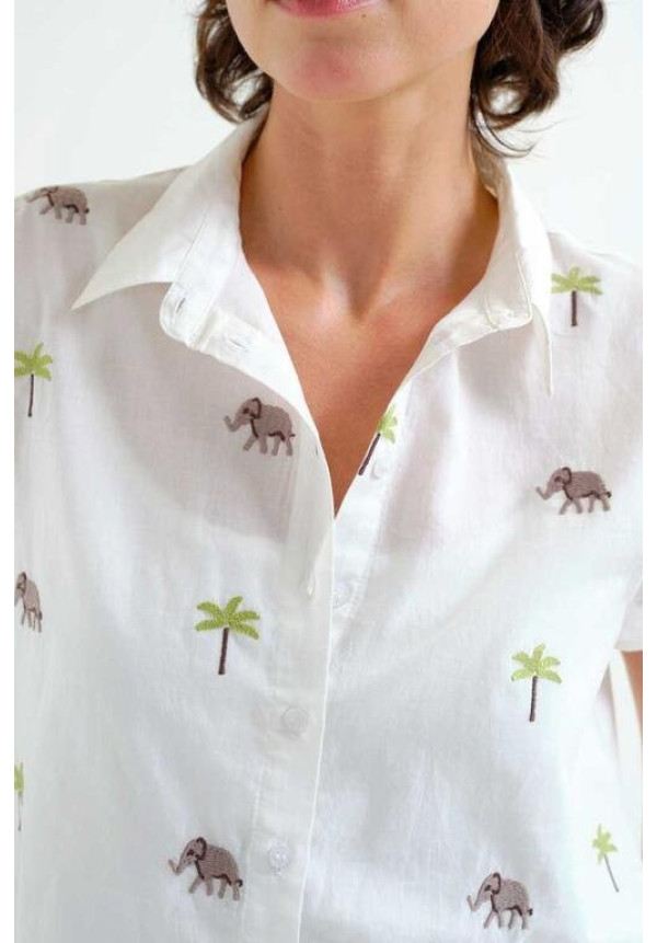 Camisa con estampado Elefante y  Palmera
