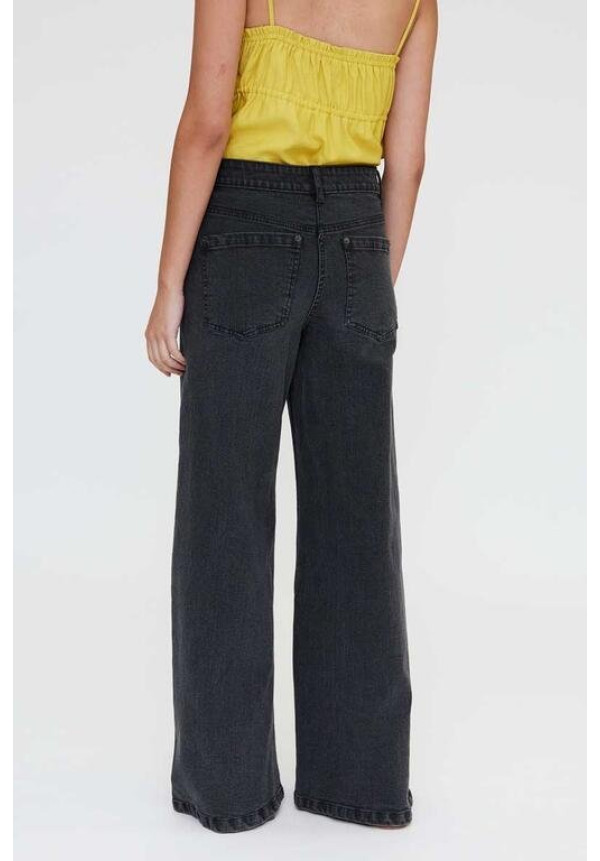 Pantalón vaquero wide leg negro