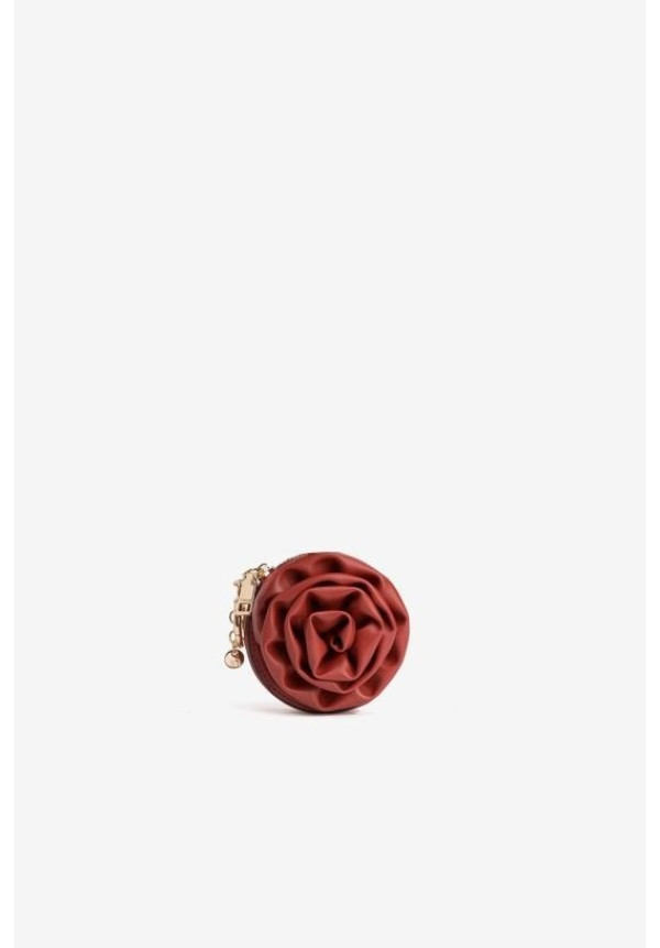 Monedero rojo con flor