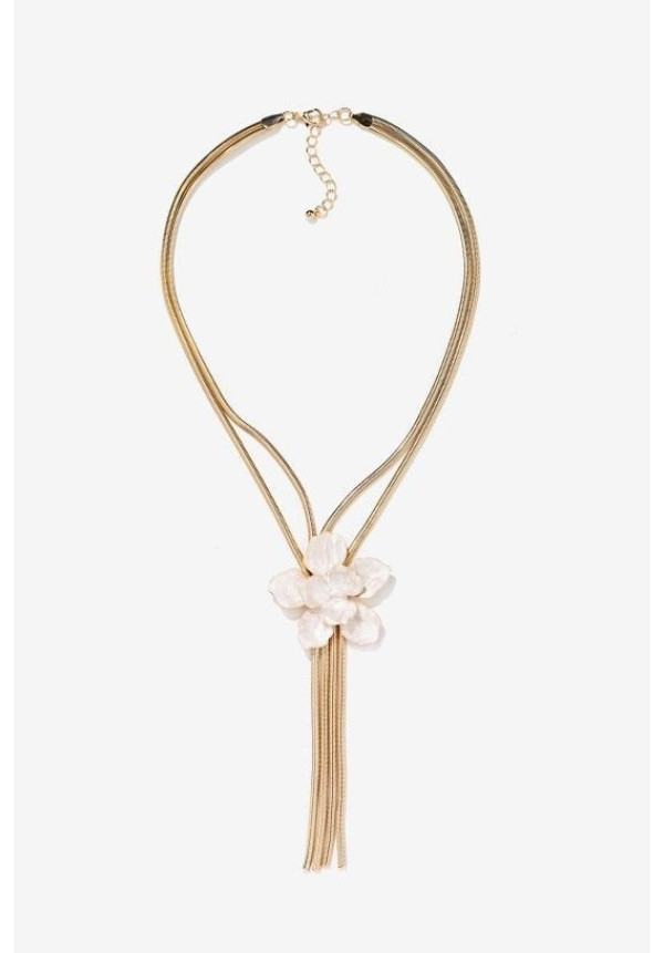 Collar dorado con flor central