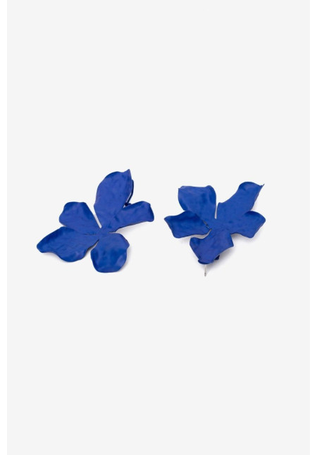 Pendiente flor azul