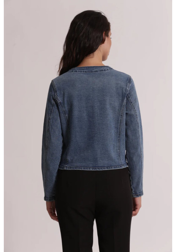 Chaqueta Vaquera Corta Apliques Florales