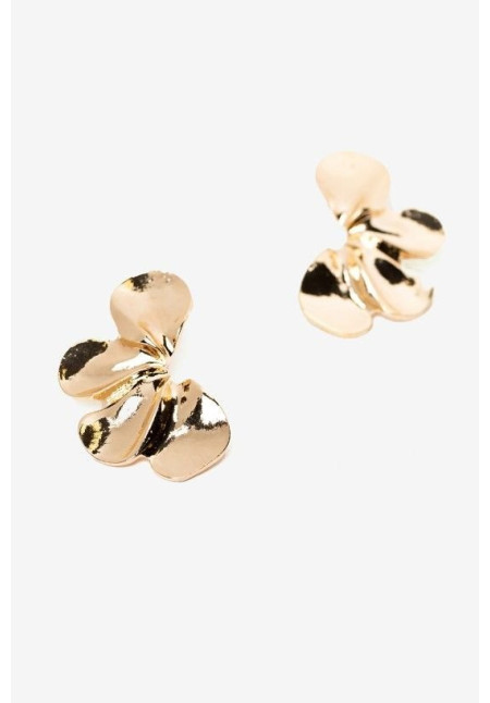 Pendiente dorado flor