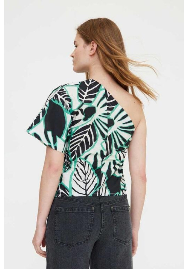 Top asimétrico con estampado iguana