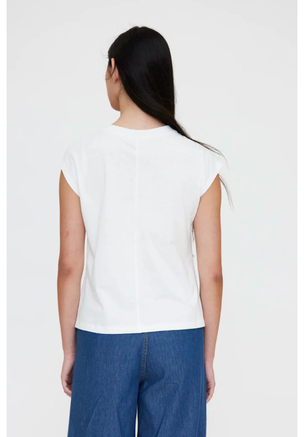 Camiseta blanca anudada 100% algodón