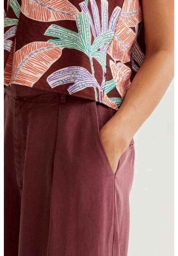 Pantalón wide leg marrón