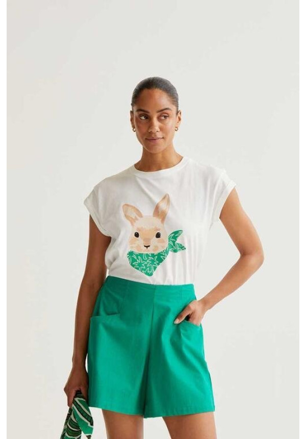 Camiseta con estampado de conejito