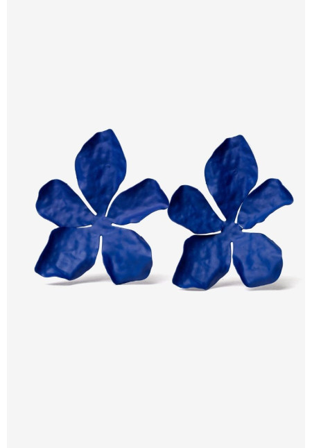 Pendiente flor azul