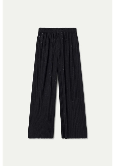 Pantalón Crepé Plisado Negro