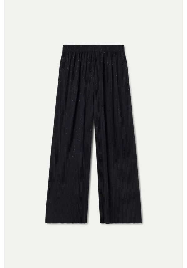 Pantalón Crepé Plisado Negro