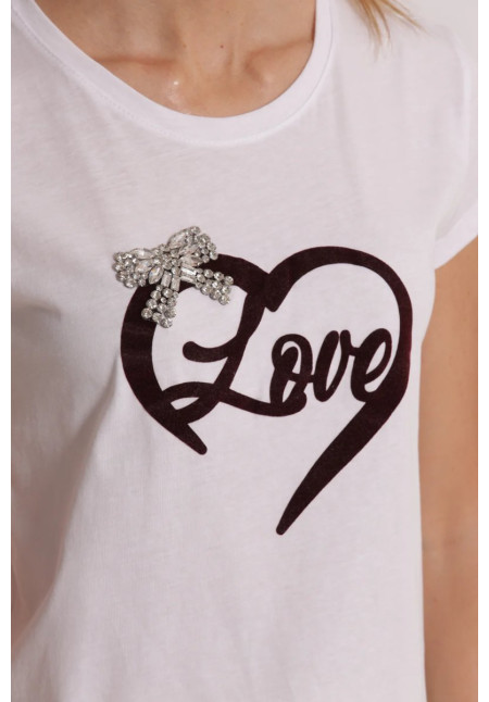 Camiseta Love Strass