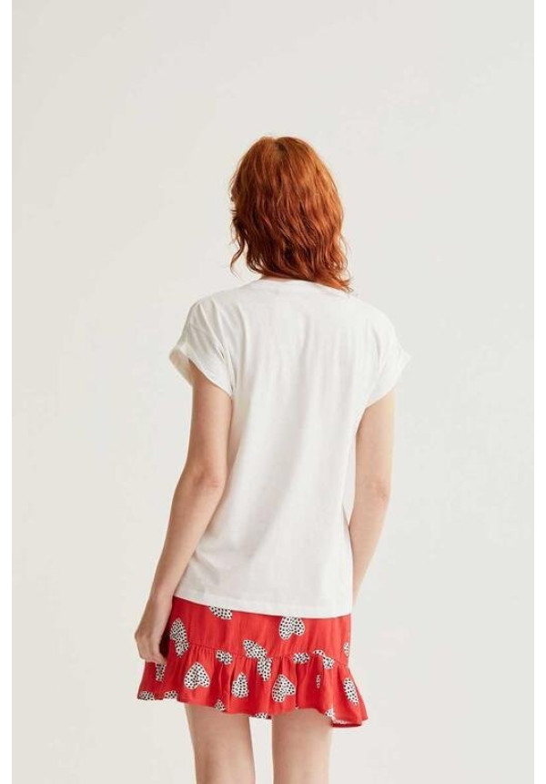 Camiseta con estampado de perrito coker