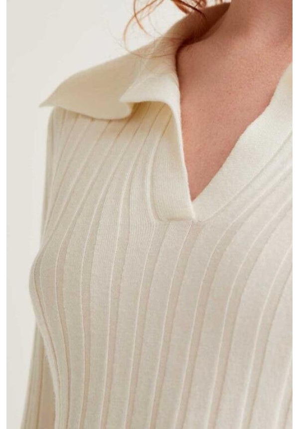 Jersey de punto blanco roto