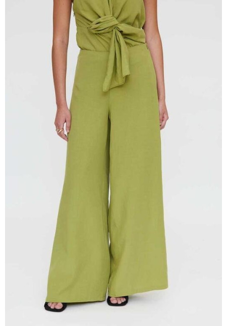 Pantalón wide leg verde
