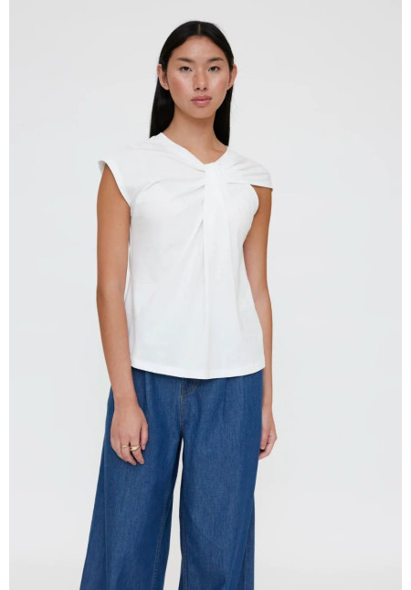 Camiseta blanca anudada 100% algodón