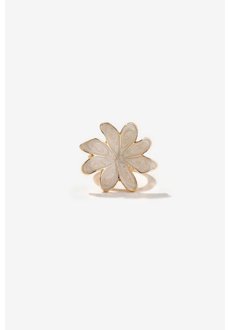 Anillo flor nácar