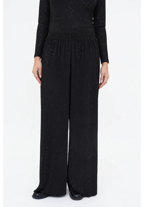 Pantalón Crepé Plisado Negro