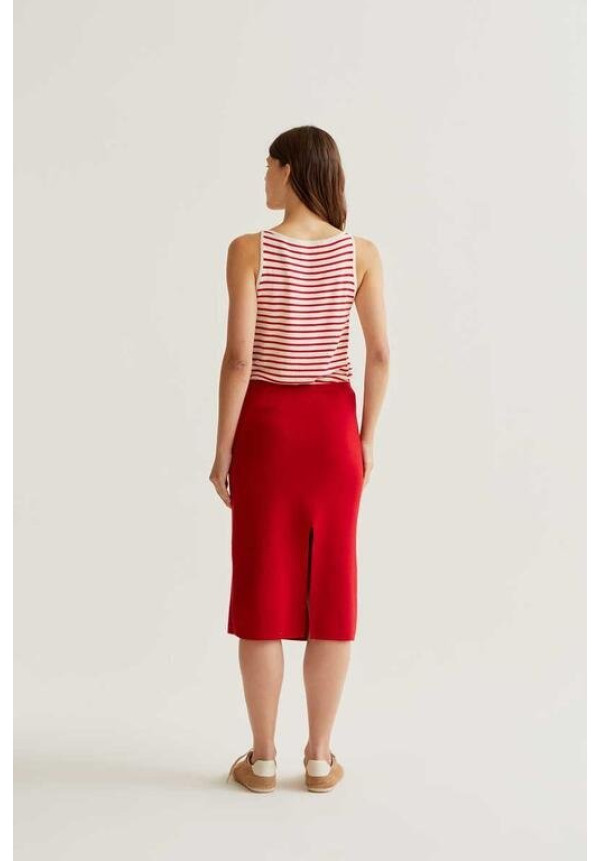 Falda midi punto rojo