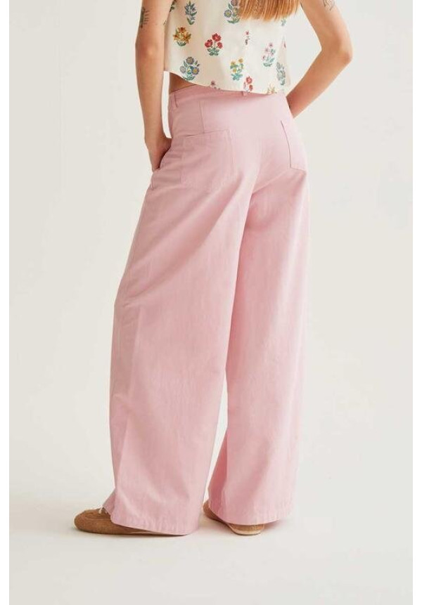 Pantalón wide leg rosa