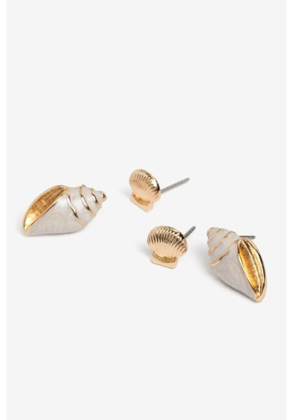 Pendientes dorados concha marina