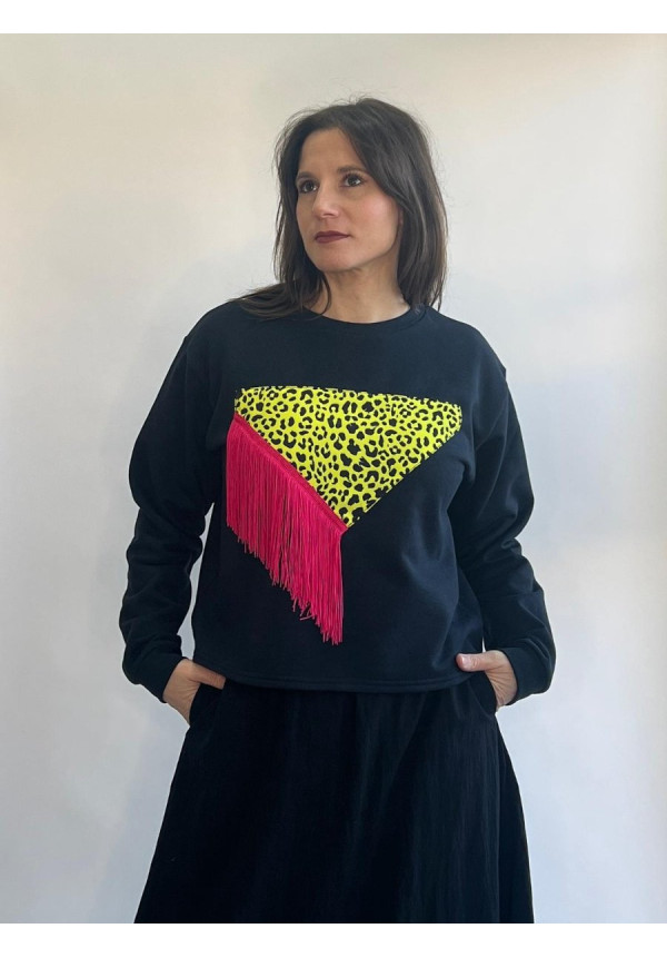 Sudadera Sangra Negra Leopardo