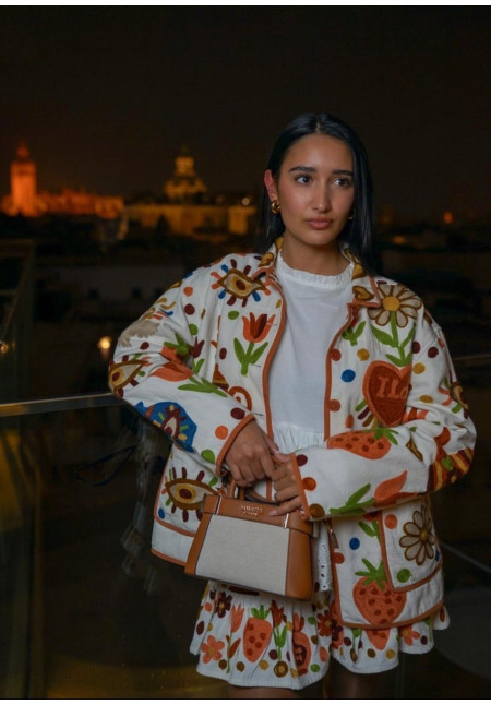 Falda Bordada 100% algodón M