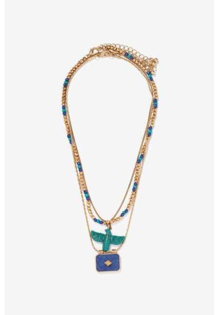 Collar dorado con cuentas