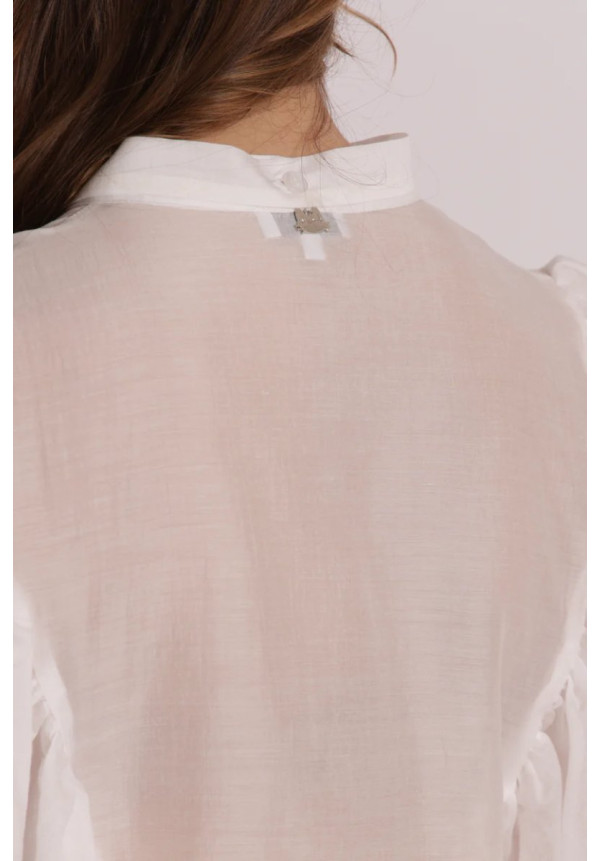 Blusa de manga larga efecto gasa