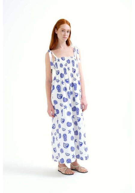 Vestido largo con estampado Lobster