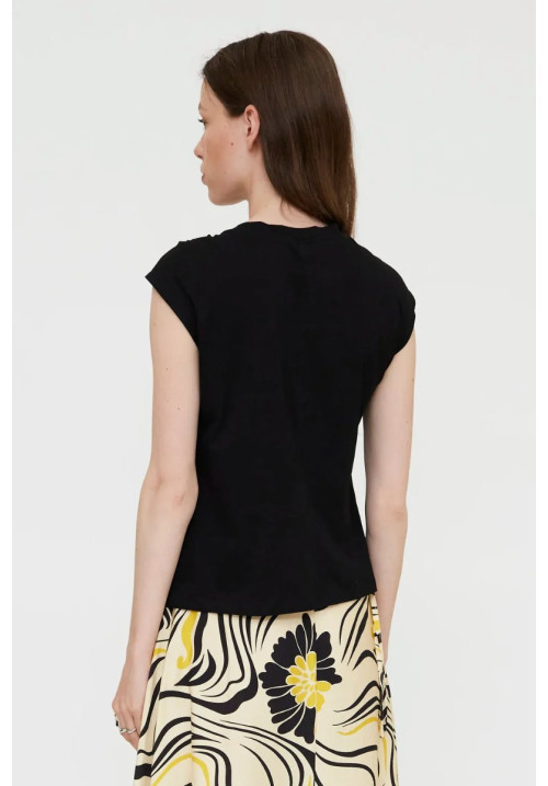 Camiseta negra anudada 100% algodón