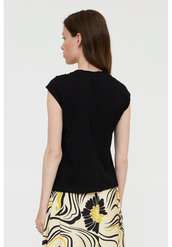 Camiseta negra anudada 100% algodón