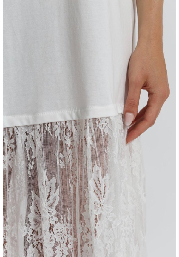 "BEVERLY HILLS" VESTIDO DE MANGA MEDIA CON INSERCIONES DE ENCAJE