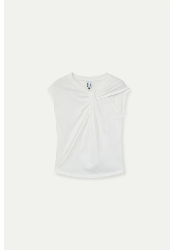 Camiseta blanca anudada 100% algodón
