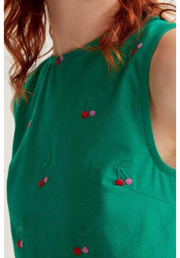 Top con estampado Green Cherries